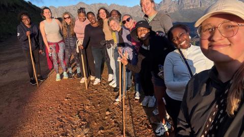 writing retreat group hike